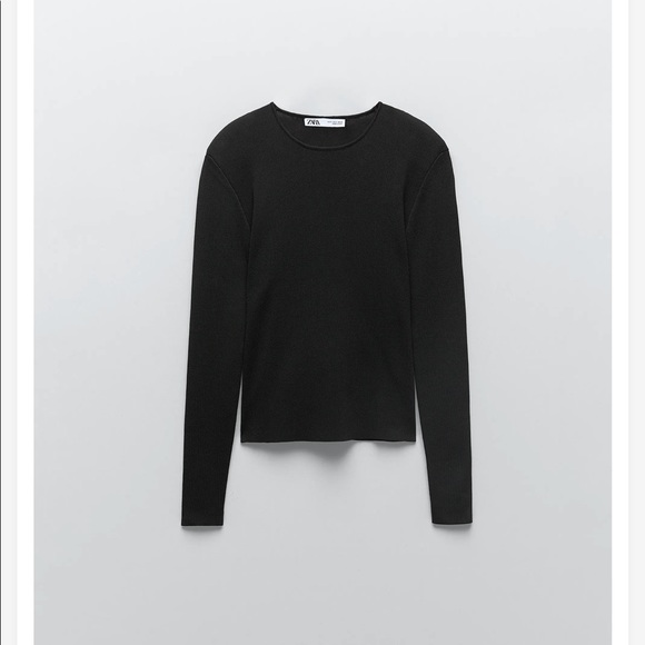 Zara - Knit Shoulder Pad Sweater - Picture 2 of 4